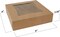 25 Brown Auto Pop-Up Cookie Boxes with Window, 8×8×2.5 in, USA Made